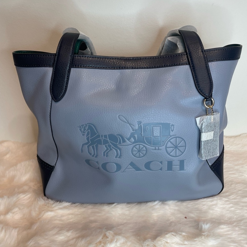 Coach Two-Tone Blue Leather Tote
